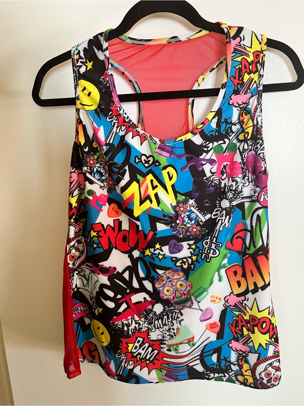 Graphic Comic-Print Tank Top and tennis skort
